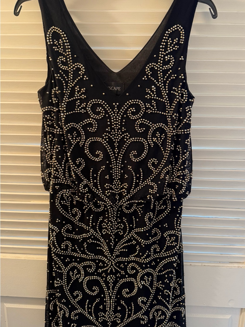 New.  Black Embellished Evening Dress